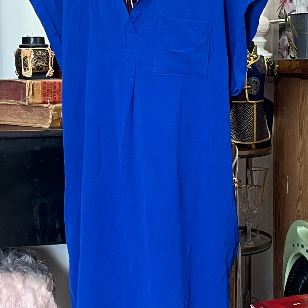 Espresso Vibrant Blue Casual Button Down Shirt